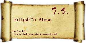 Tulipán Vince névjegykártya